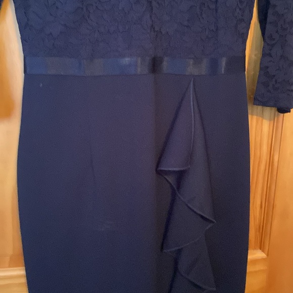 Miusol Lace Ruffle Style Cocktail Mini Blue Dress - Picture 3 of 8